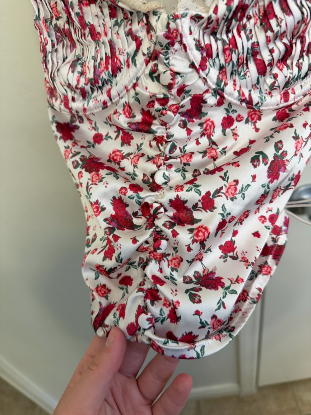 For Love & Lemons Melrose Bustier Floral Lace Ruched Top Size XL - Picture 7 of 11